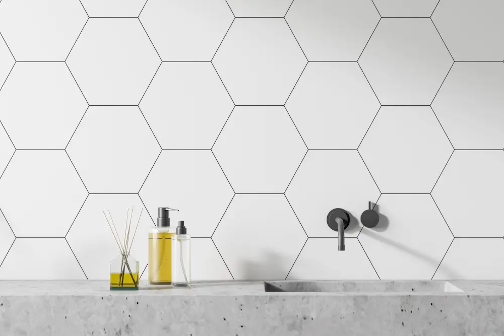 Modern design bathroom interior. 3d rendering